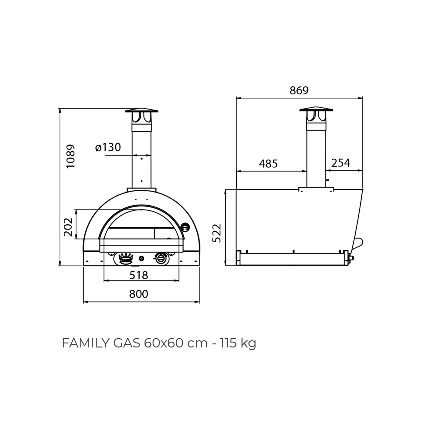 Clementi - Pulcinella Dual Fuel Pizza Oven 60 x 60