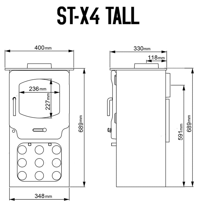 Saltfire ST-X4 Tall Eco Design Ready Wood Burning & Multi-Fuel Stove
