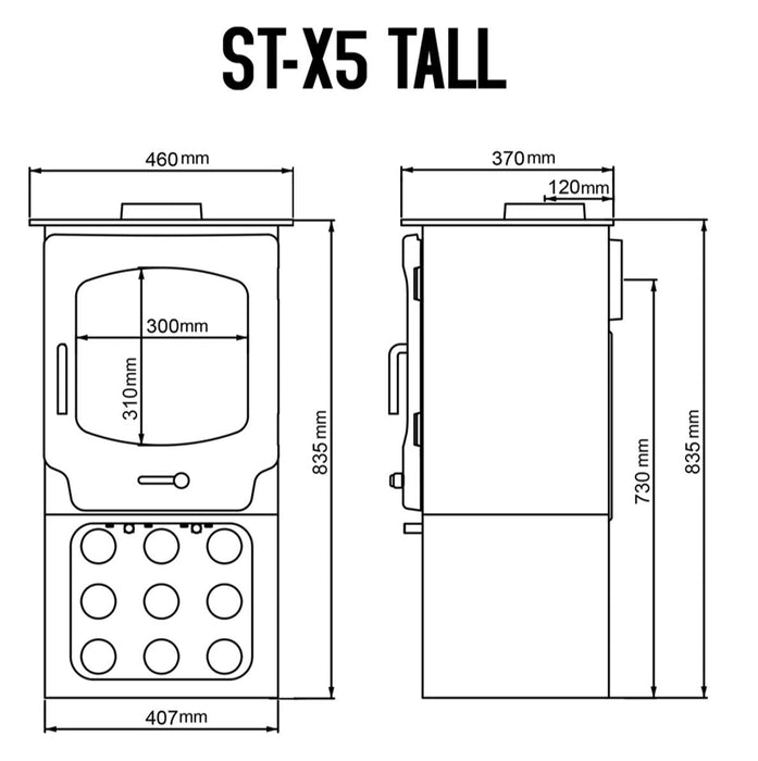 Saltfire ST-X5 Tall Eco Design Ready Wood Burning & Multi-Fuel Stove