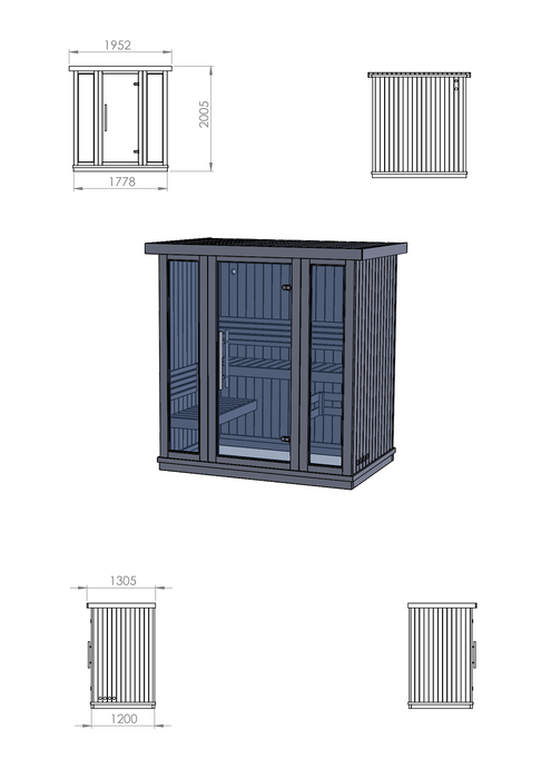 SAUNA CABIN 195x131, SAUNAINTER