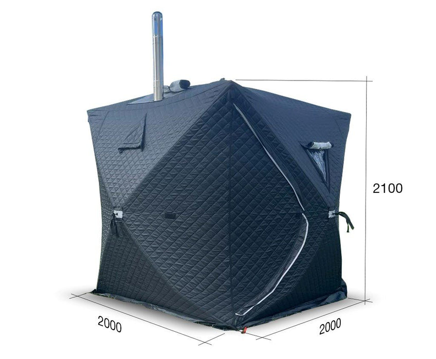 SAUFLEX Travel Set – Mobile Sauna Tent with Stove (2000x2000x2100mm)