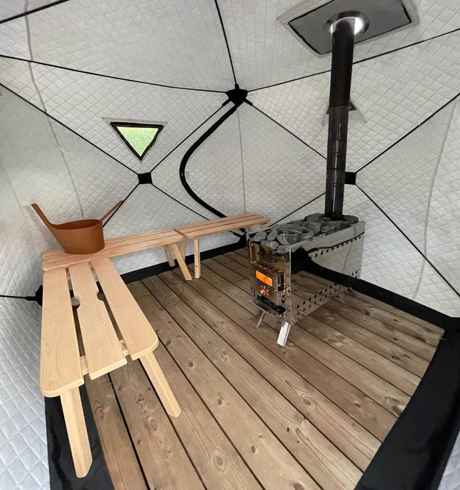 SAUFLEX Travel Set – Mobile Sauna Tent with Stove (2000x2000x2100mm)