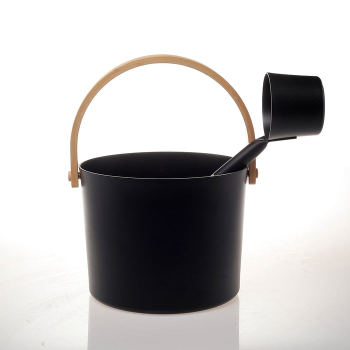 Sauflex sauna bucket and ladle set 5.0L multicolor – aluminium & bamboo
