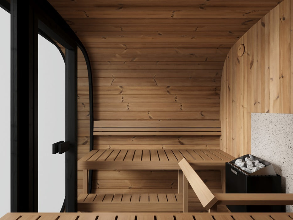 Outdoor Sauna ICON 220XL – Thermowood with Full Glass Front | SAUNAINTER