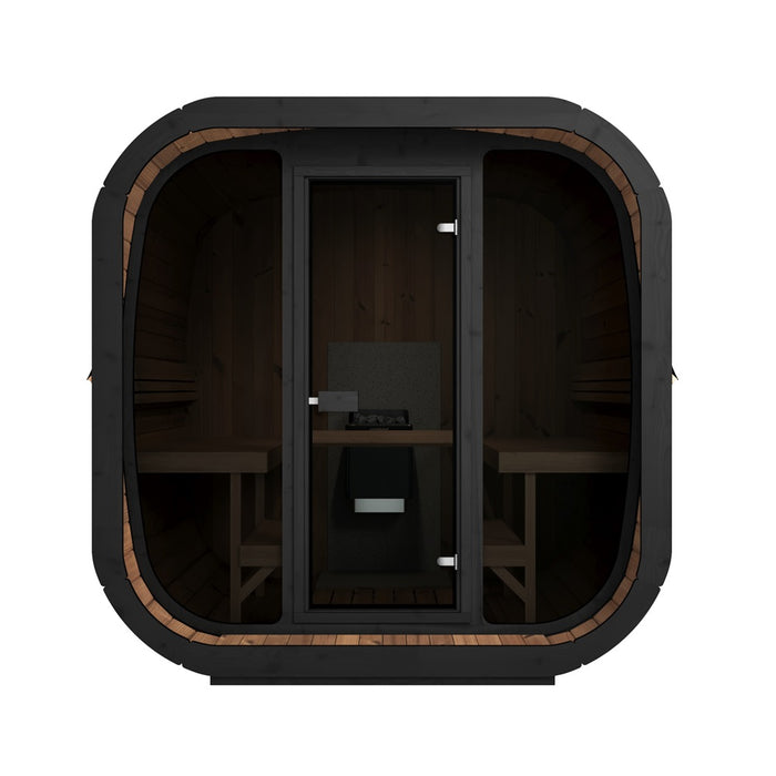 Outdoor Sauna ICON 220XL – Thermowood with Full Glass Front | SAUNAINTER
