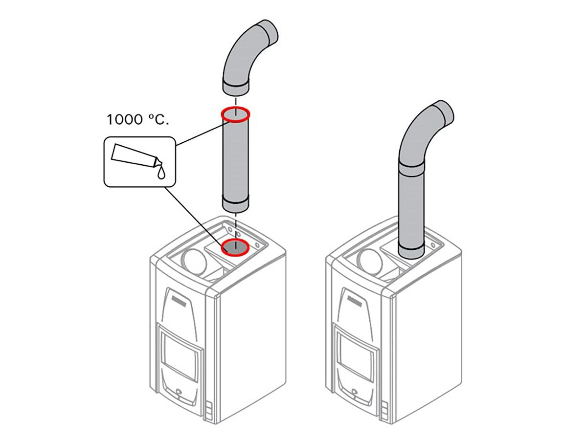 Smoke Pipe for Wood Burning Stove, 250mm, Ø115mm
