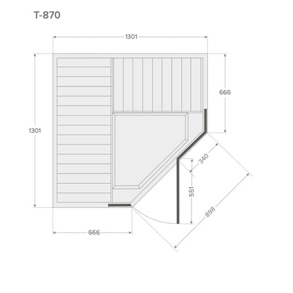TYLÖ Infrared Cabin, For 3 Persons,  Black & Gray